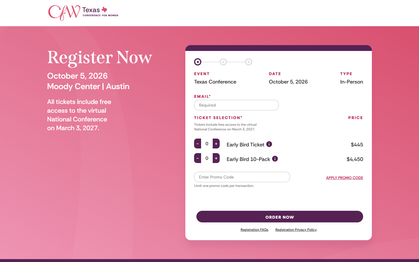 CFW TX ASPX registration form
